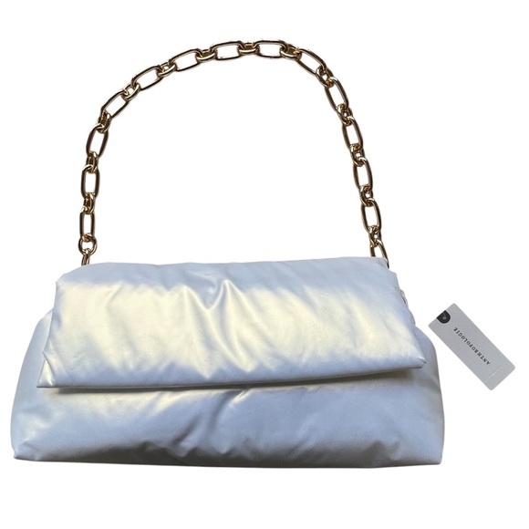Anthropologie Metallic Puff Shoulder Bag - Creme - Picture 2 of 5